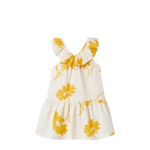 Zara Floral Linen Blended Dress- 2-3 years
